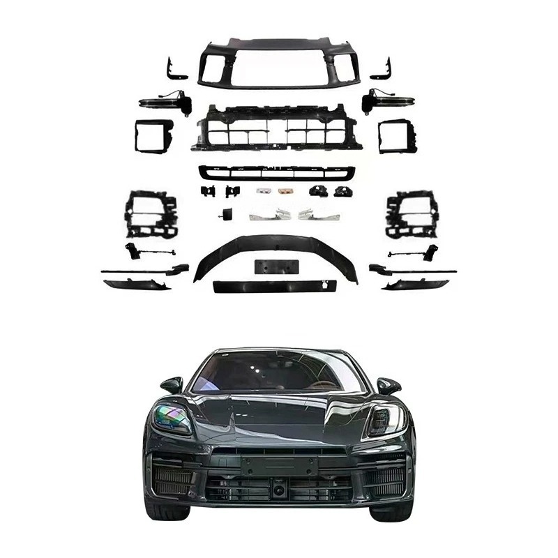2024-2025 Front Bumper with Daytime Running Lights Fog Light Cut-Outs for Panamera Upgrade 976 Turbo